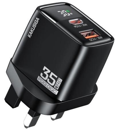 KAKUSIGA KSC-1243 PD35W+QC30W dual port fast charging digital display charger (UK)