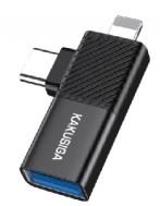 KAKUSIGA KSC-1410 IP male/Type-C male to USB female 2-in-1 adapter