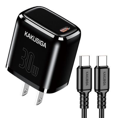 KAKUSIGA KSC-1626 PD30W Charger Kit (Type-C to Lightning) (US)