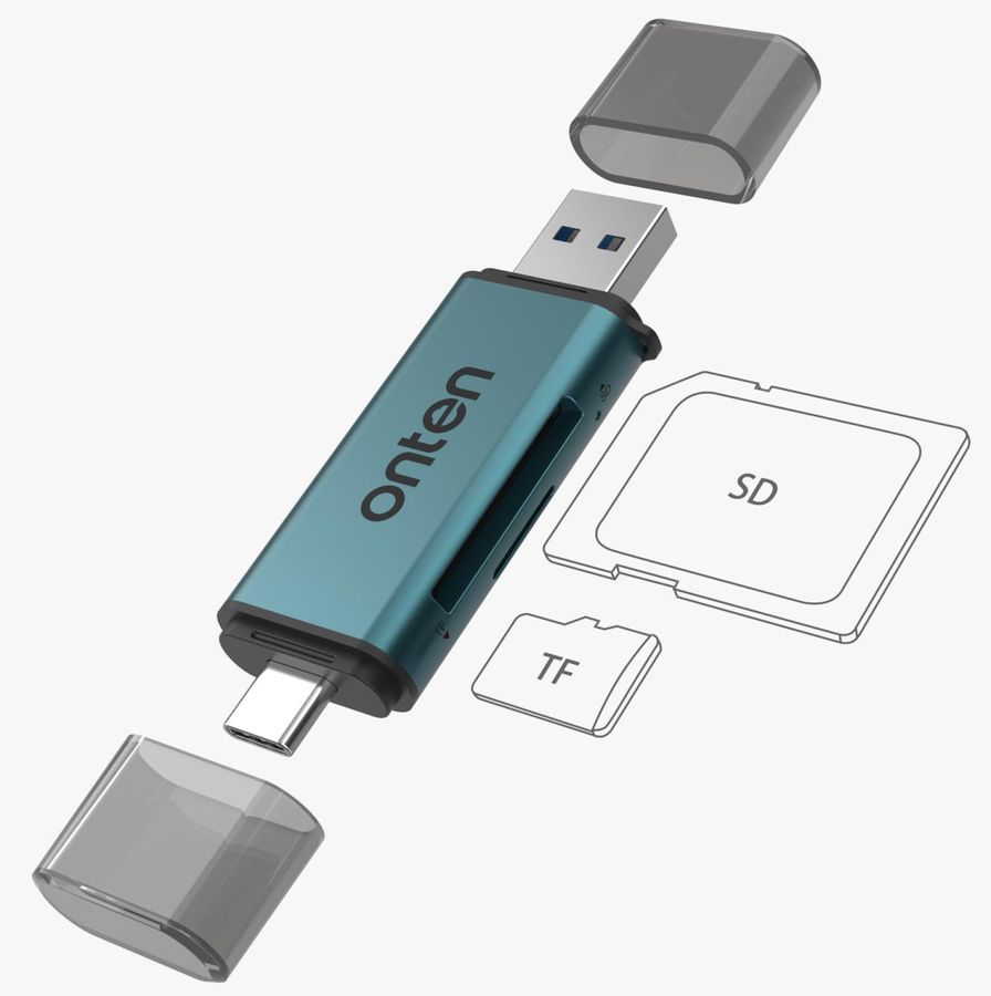 ONTEN OTN-CR532 2-in-2 USB3.0 A+C to SD+TF Card Reader 2.0