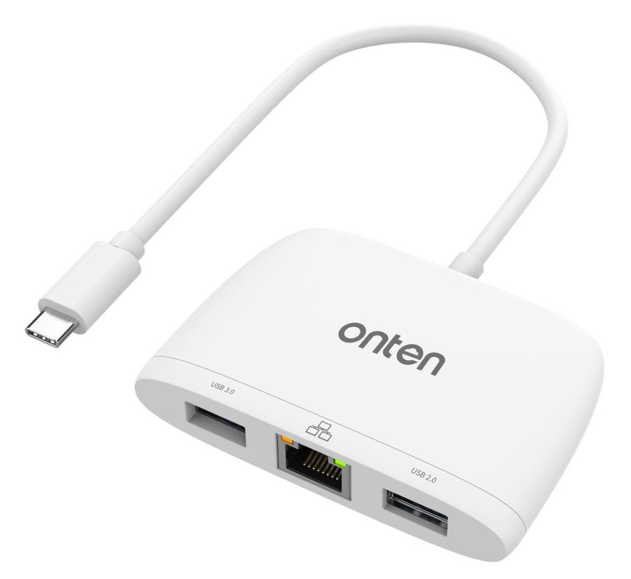ONTEN OTN-UC552D 3-in-1 USB-C to Ethernet Adapter