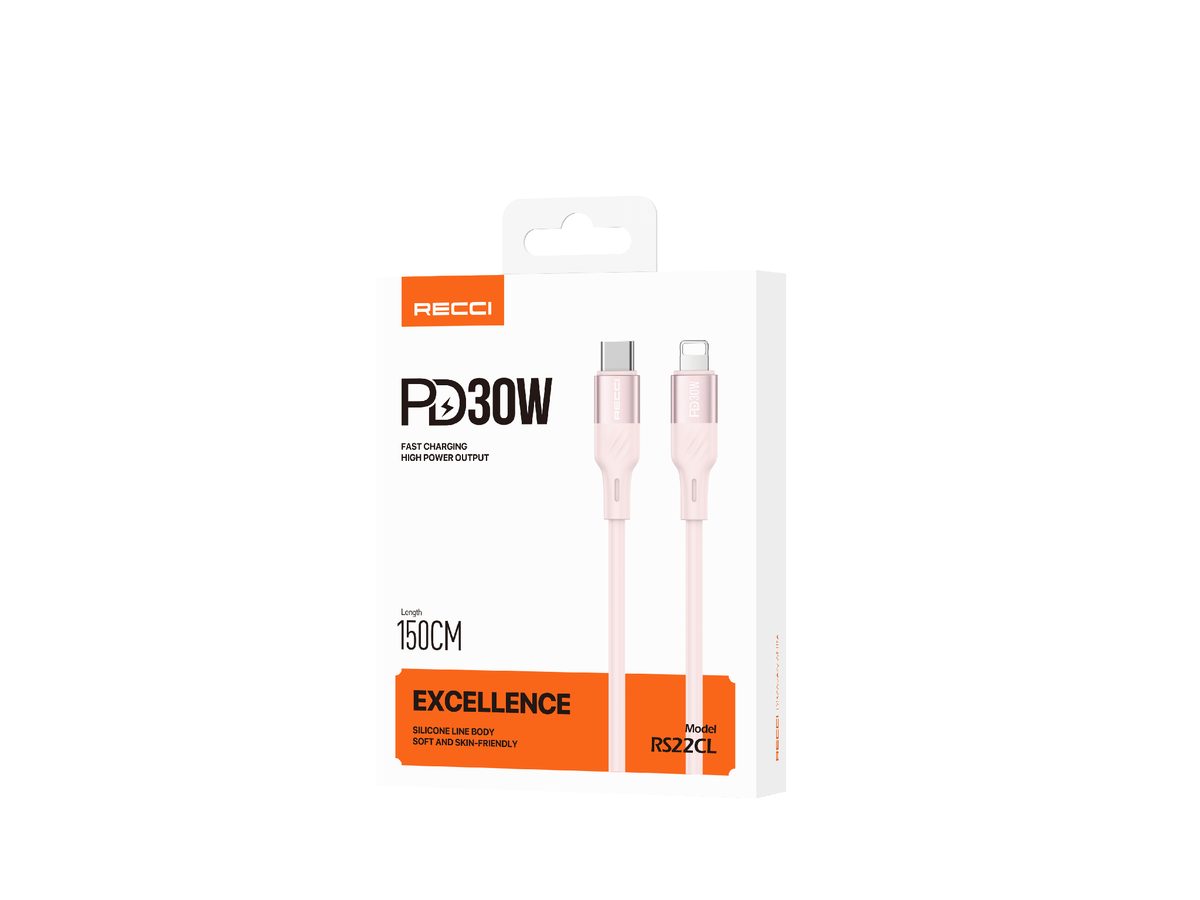 RECCI RS22CL PD30W Fast charging silicone data cable