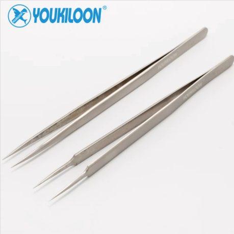 9-Hole Series Precision Anti-Static Hardened Long Stainless Steel Tweezers