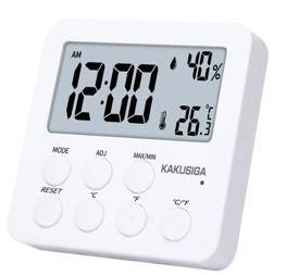 KAKUSIGA KSC-1741 3-in-1 Indoor Digital Clock Thermometer and Hygrometer