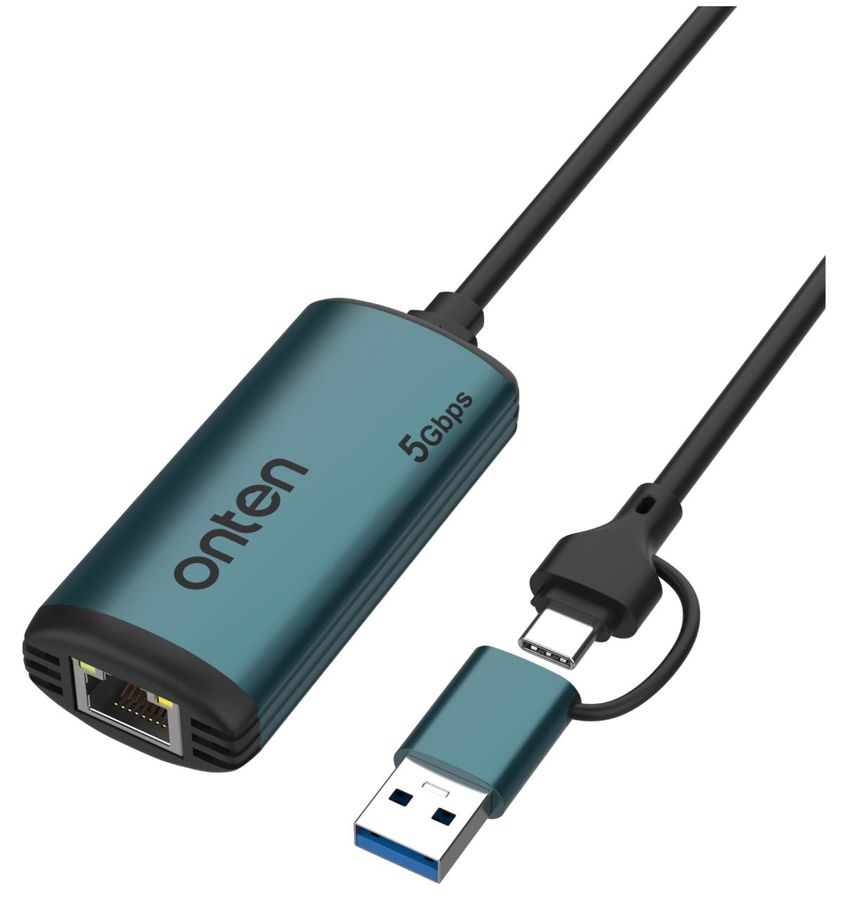 ONTEN OTN-UE65 USB-C/USB 3.0 to 5 G Ethernet Adapter USB-C/USB 3.0