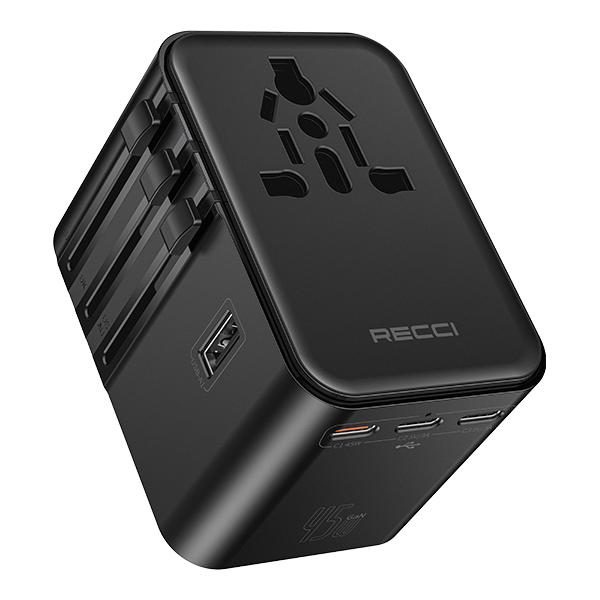 RECCI RCG-P12 Globalpass 45W Retractable cable Fast charger Multifunctional/ Universal Charger